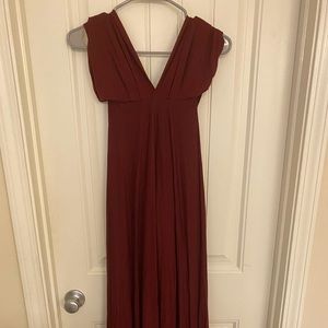 Lulus Tricks of the Trade Maxi Dress, Burgundy